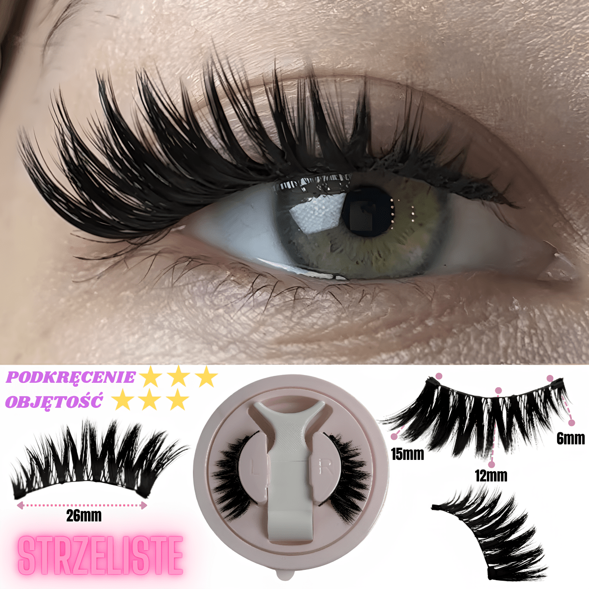 Magnetyczne Rzęsy Superlash™ + Aplikator GRATIS! Kolekcja Kociego Oka - Superlash™