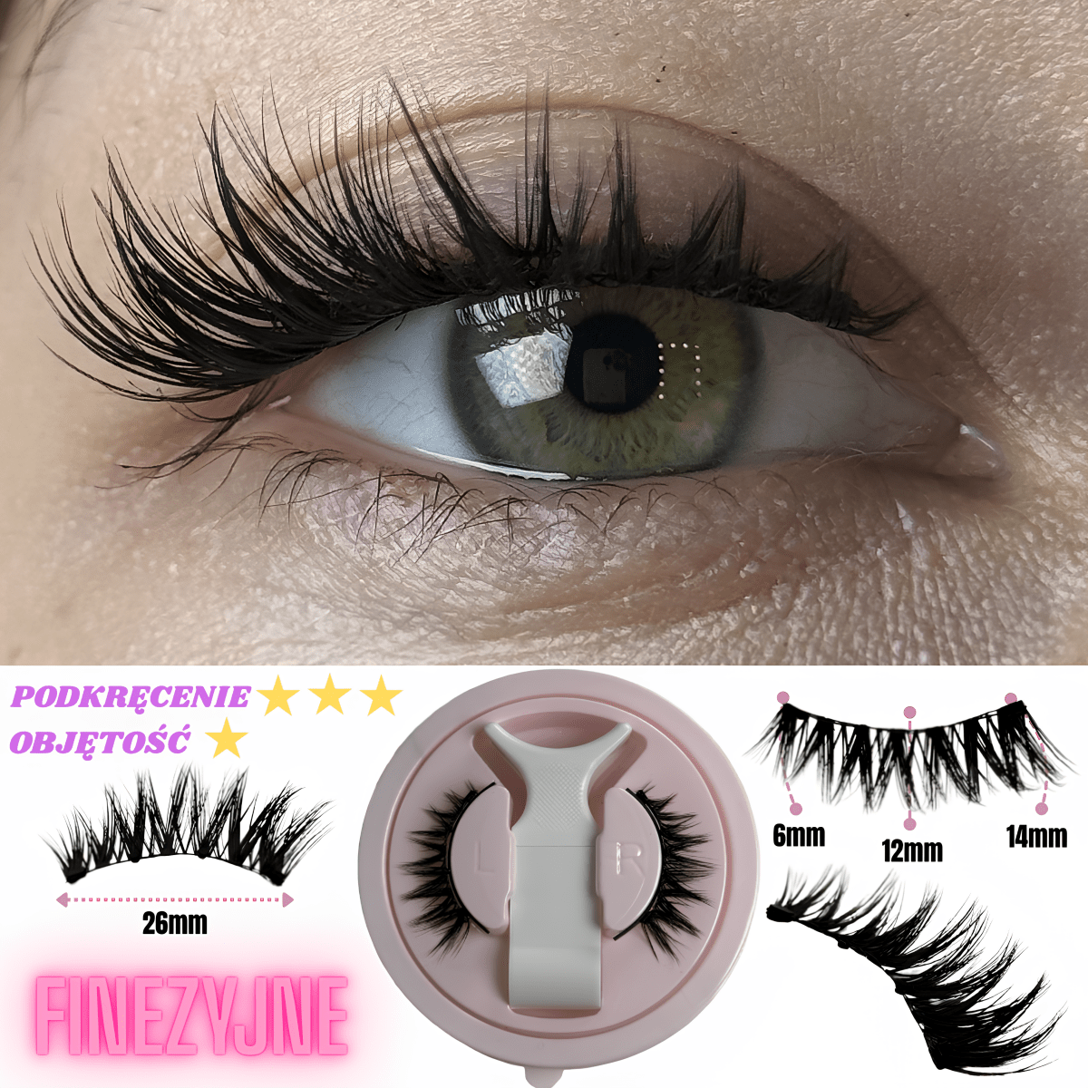 Magnetyczne Rzęsy Superlash™ + Aplikator GRATIS! Kolekcja Kociego Oka - Superlash™